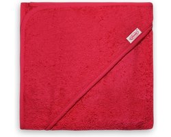 Badcape Uni Line, Rood, 80x80 cm. Met Naam & Geboortedatum