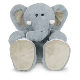 Sole Mates, Olifant Luka grijs roze 45cm met verwisselbare zooltjes voor Naam & Geboortedatum