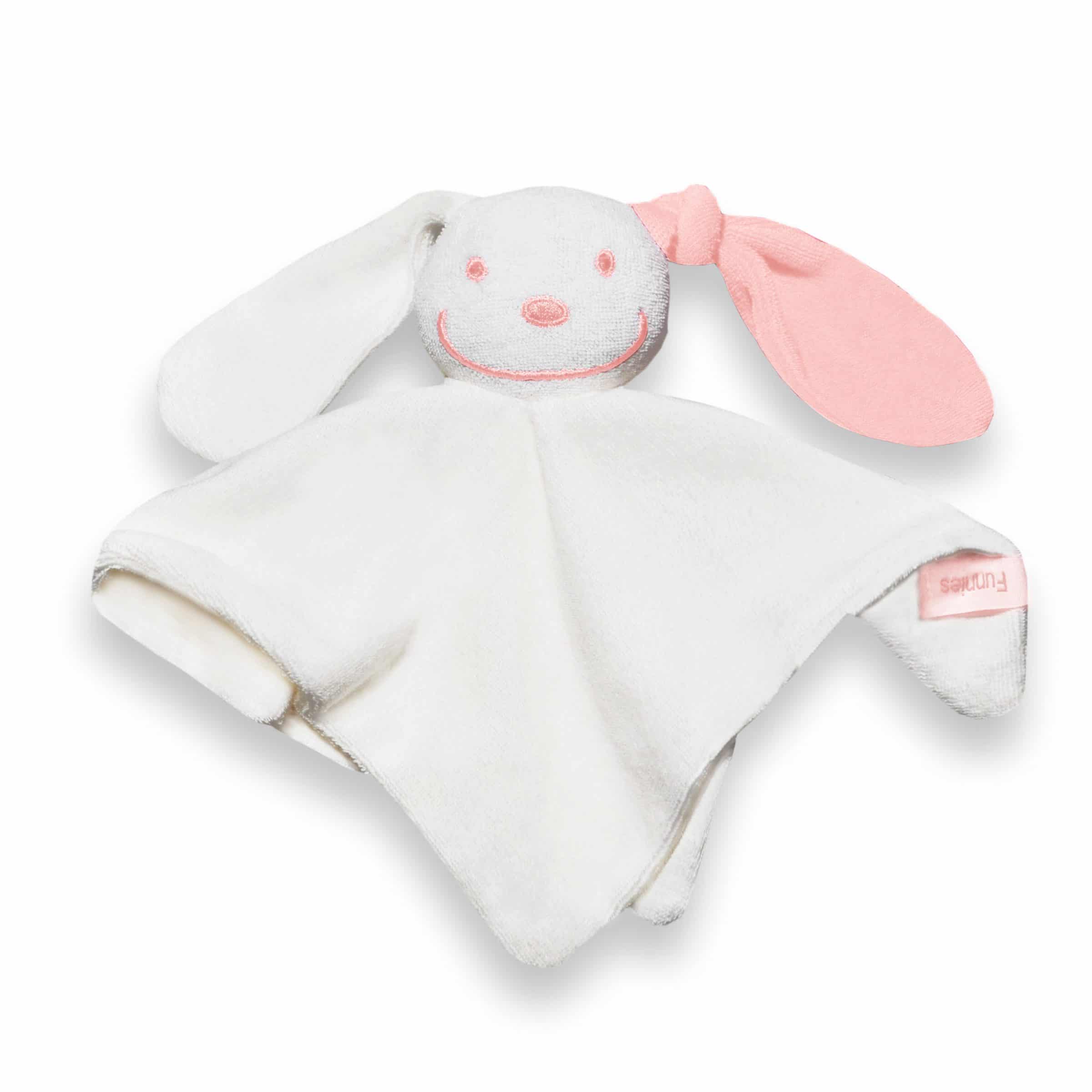 Tutpoppetje ecru met blush oor, 23 x 23 cm. Met Naam & Geboortedatum